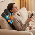 Close up view of the soft fabric and precise stitching of the Soothing Adjustable Shiatsu Massage Pillow, showing its quality and attention to .