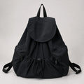 Black Spacious Drawstring Backpack Complete Front View