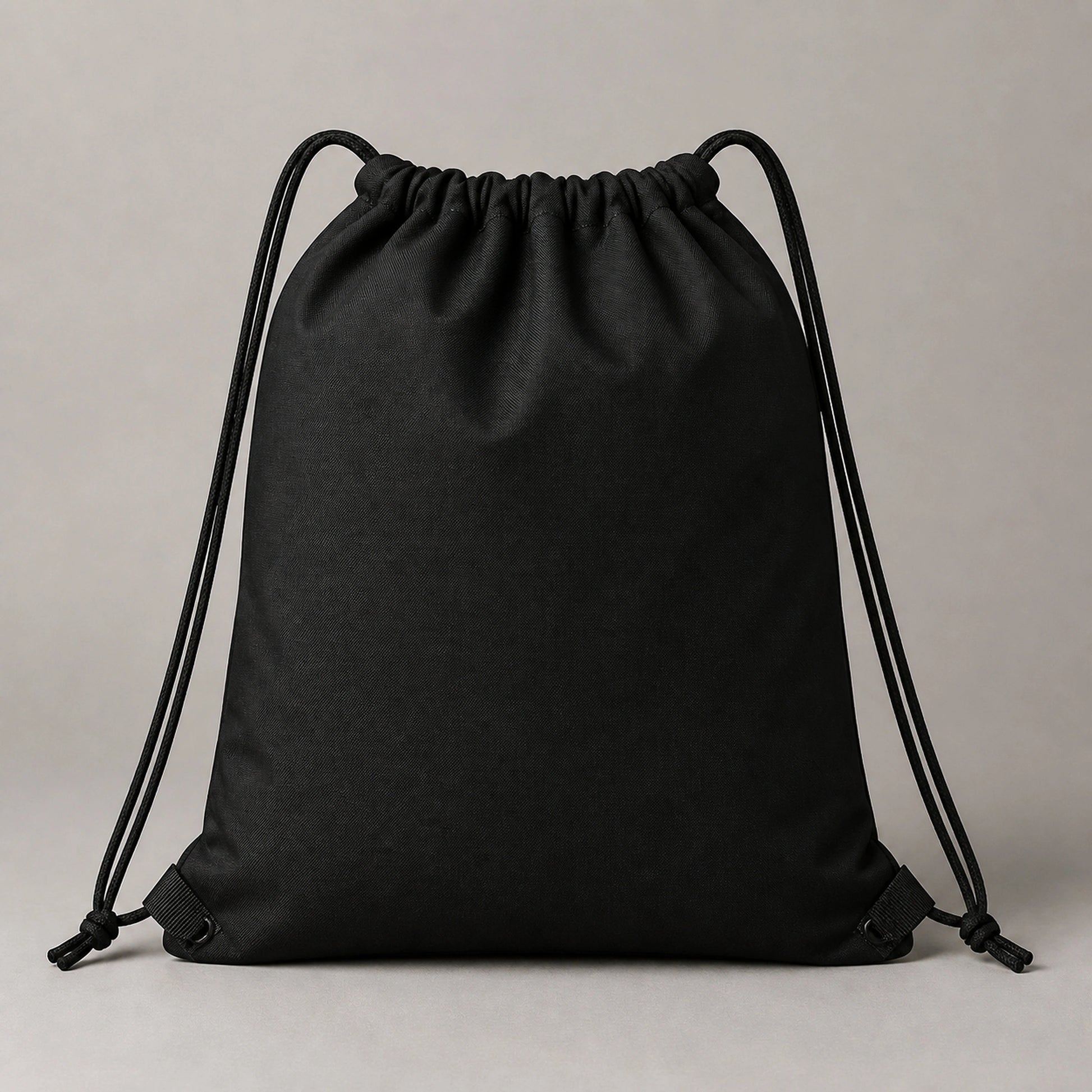 Black Soccer No. 7 Graphic Drawstring Backpack Plain Back View — view 3