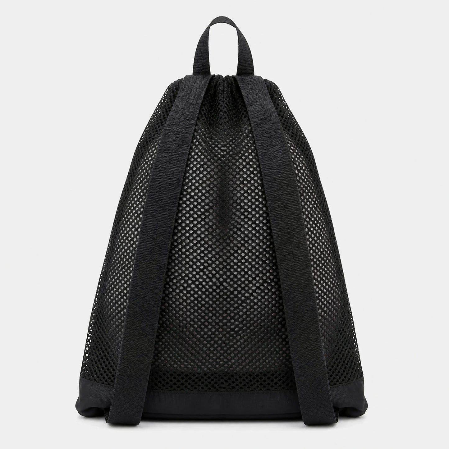 Black Large Capacity Drawstring Backpack — Back View — view 6