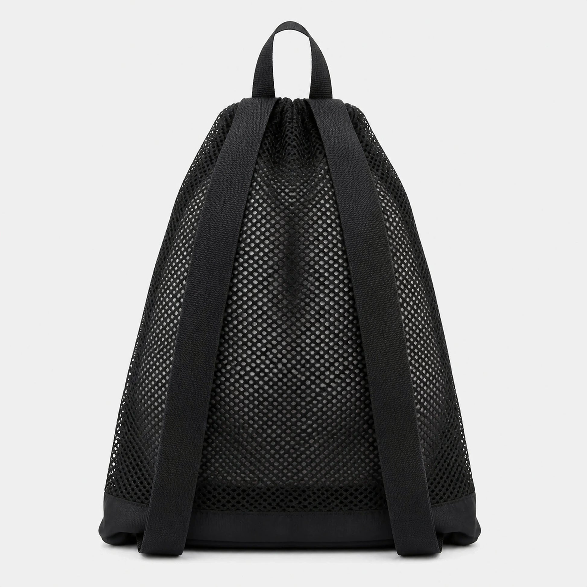 Black Large Capacity Drawstring Backpack — Back View — view 6