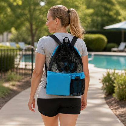 Blue Large Capacity Drawstring Backpack — Adult — view 9
