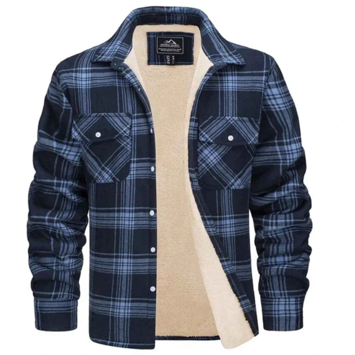 View of a cozy classic autumn jacket in deep green, featuring a soft fabric, buttoned , and classic collar