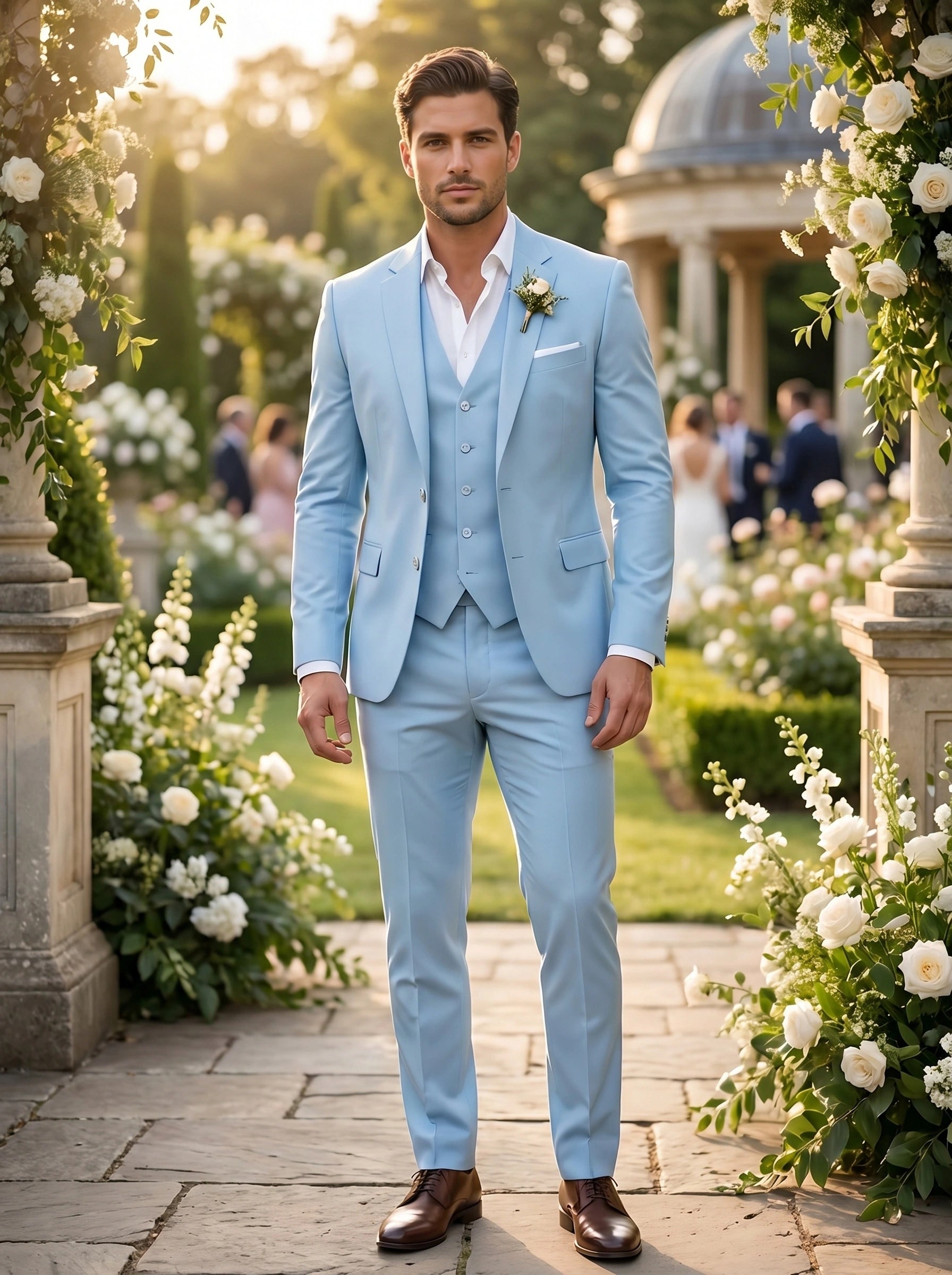 Liam Mens Elegant Tailored Wedding Suit
