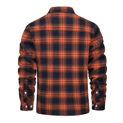View of a cozy classic autumn jacket in deep green, featuring a soft fabric and a relaxed fit
