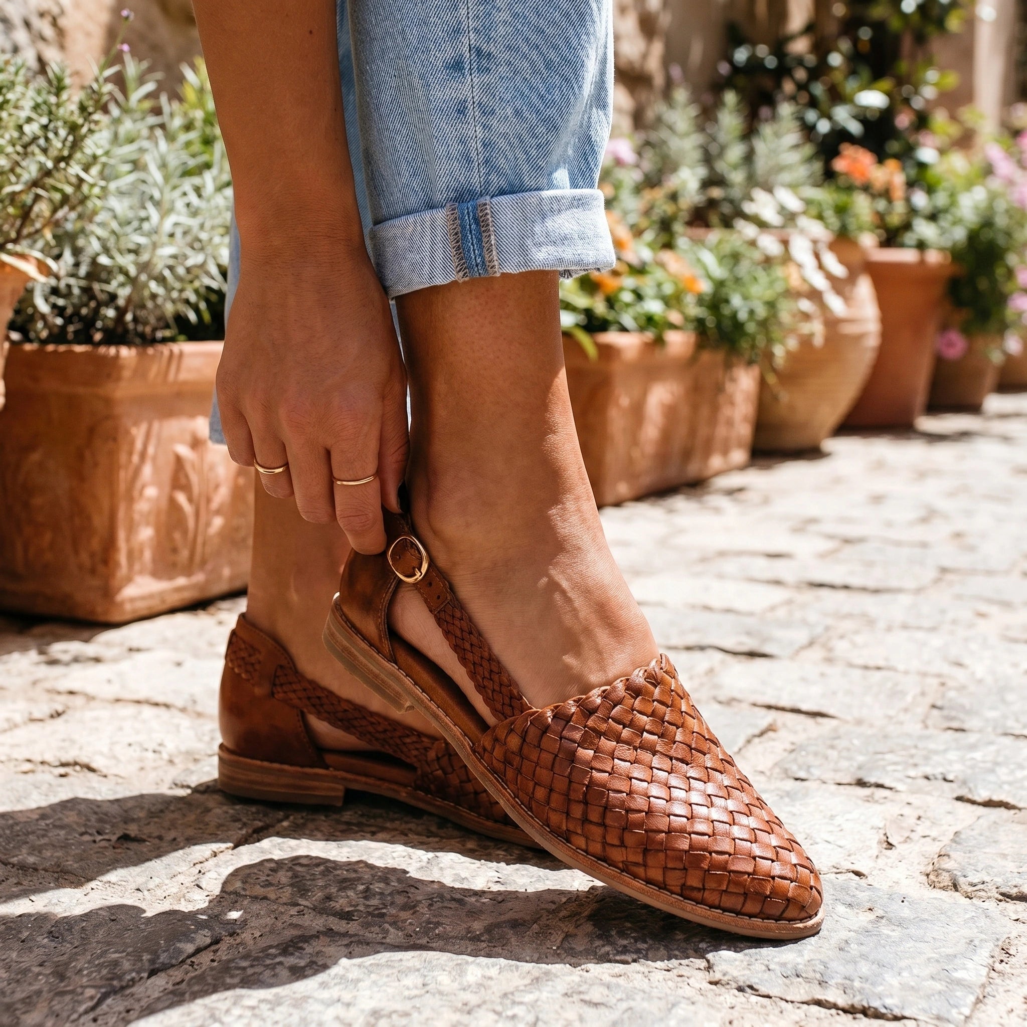 Close up view of the Women's Supportive Orthopedic Sandals showing the intricate stitching and soft fabric, emphasizing comfort and style for all day wear.