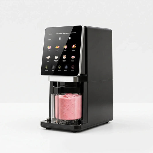 The view showcases the sleek design, power cord placement, and ventilation grilles for optimal cooling