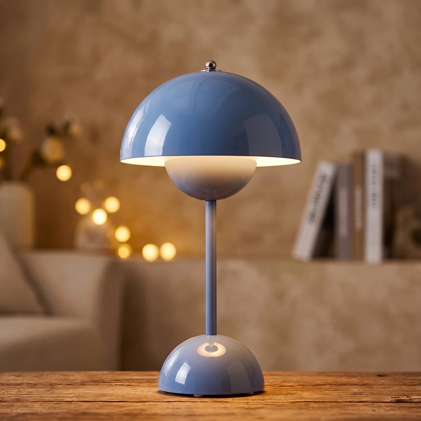 Close up view showing the NordicBeam Lamp's sleek fabric shade and precise stitching, showing its modern Scandinavian design and attention to .