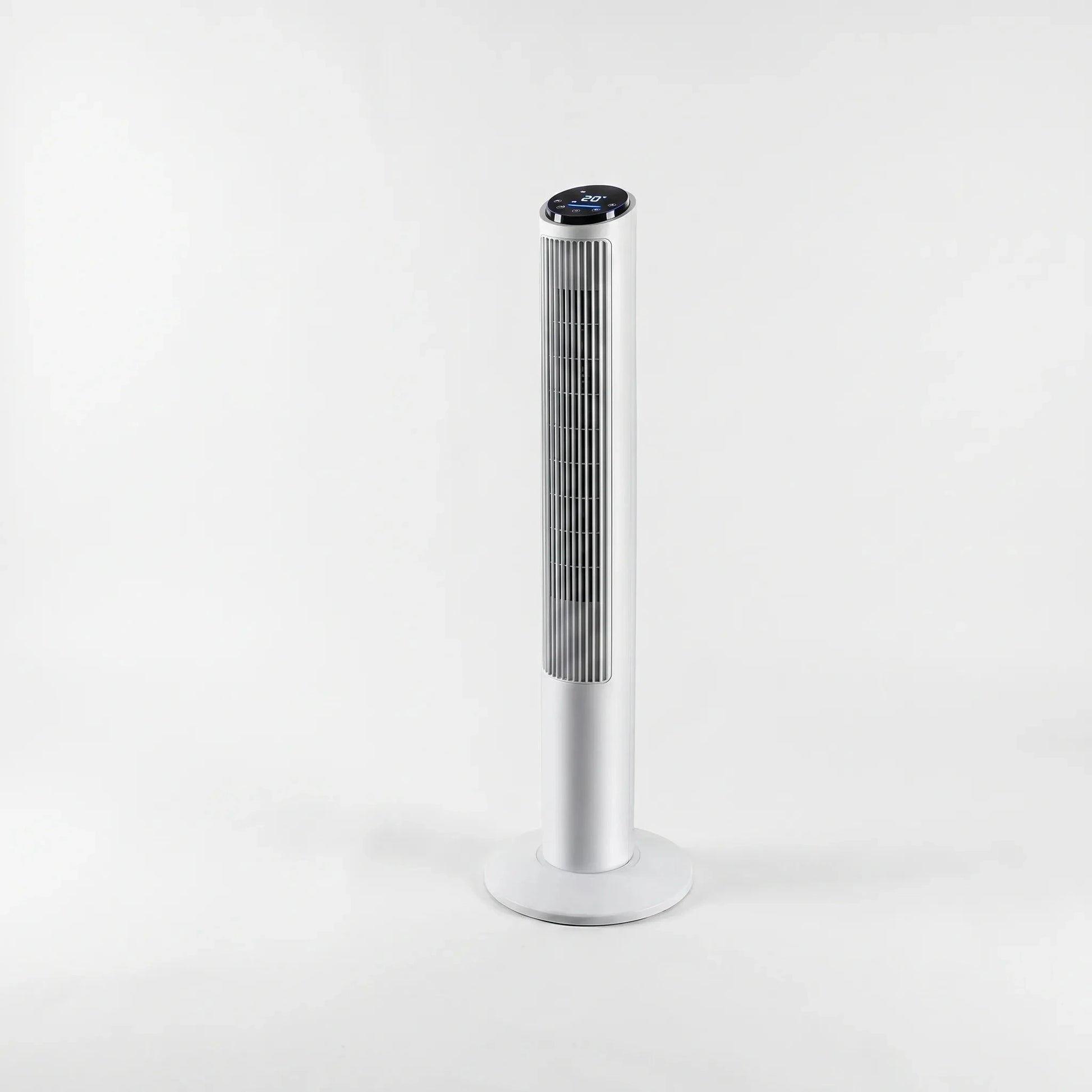 The sleek design showcases the fan's rear ventilation and control panel, emphasizing its modern aesthetic and Wi Fi connectivity features