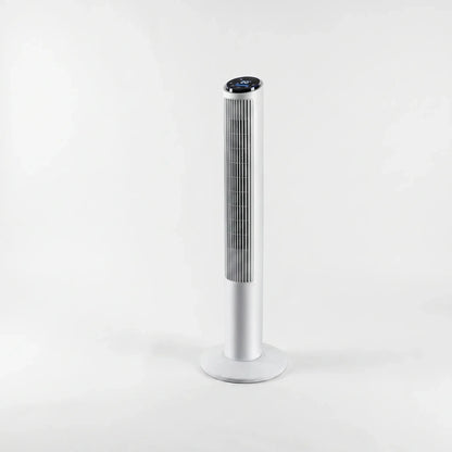 The sleek design showcases the fan's rear ventilation and control panel, emphasizing its modern aesthetic and Wi Fi connectivity features