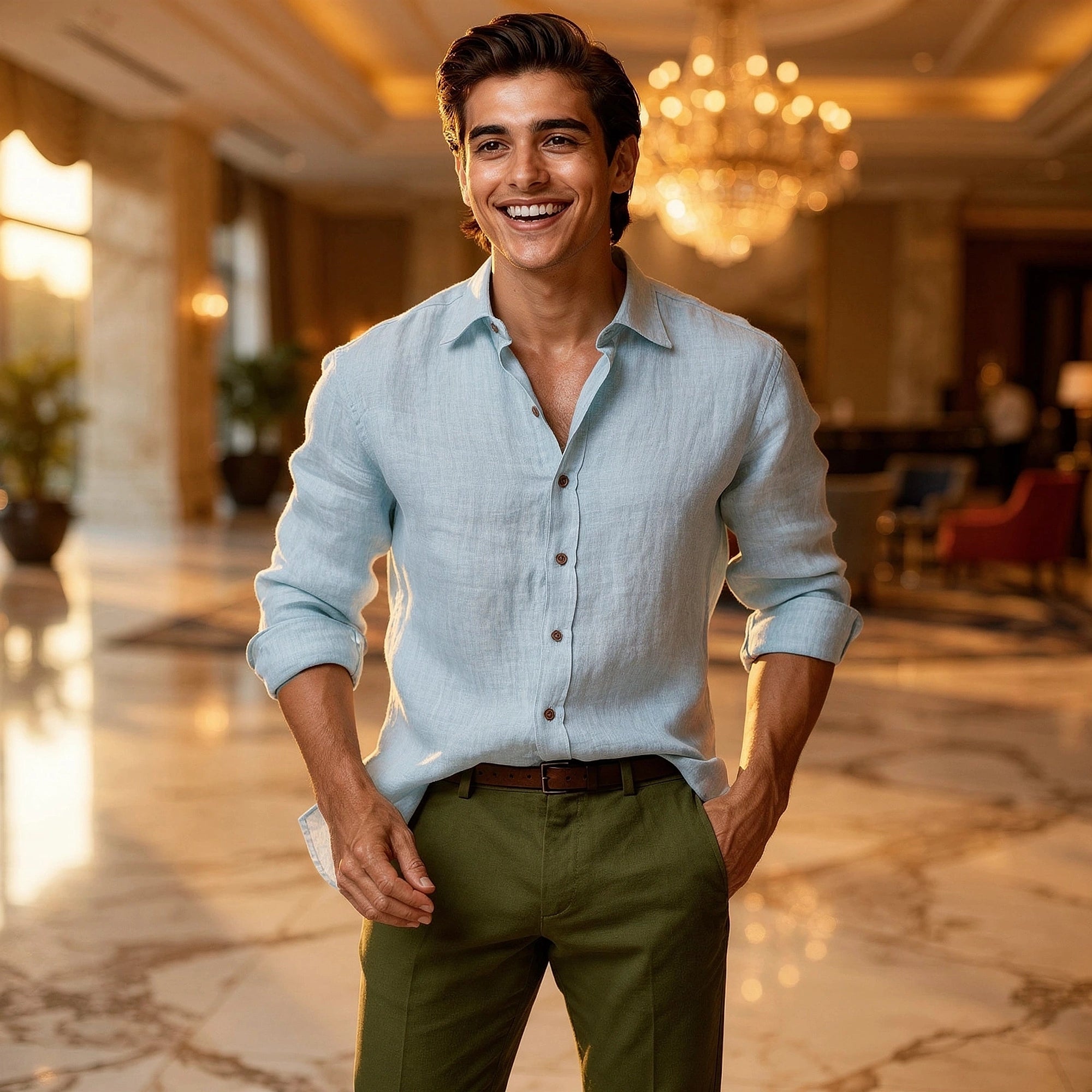 View of a vintage button up shirt in soft cotton fabric, featuring a subtle plaid pattern in muted tones
