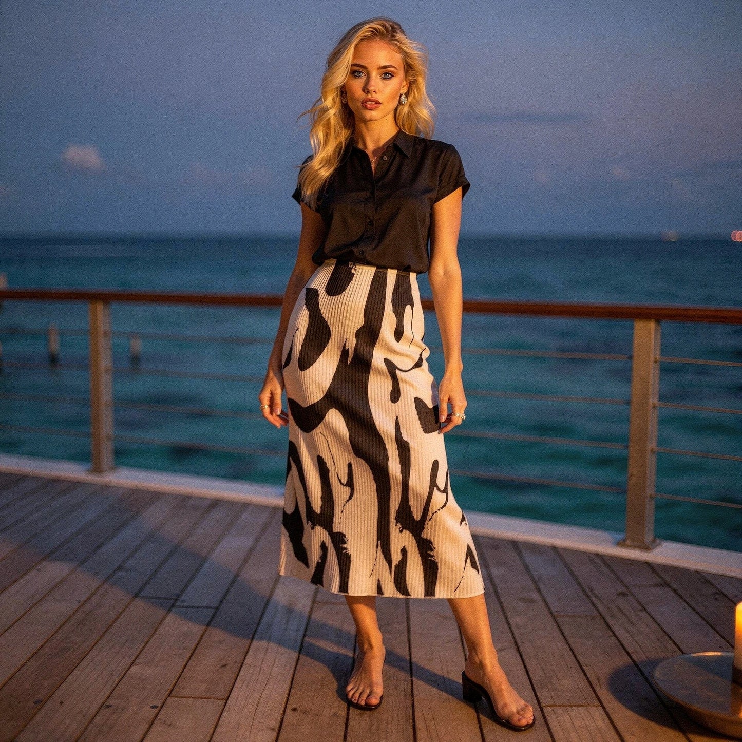View of a chic pleated autumn midi skirt in rich burgundy, featuring a soft fabric and elegant waistband