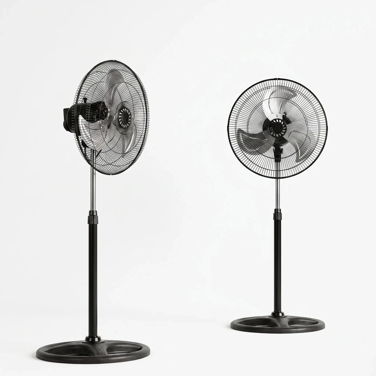 The view showcases the sleek motor casing and adjustable height mechanism, highlighting its modern design and functionality