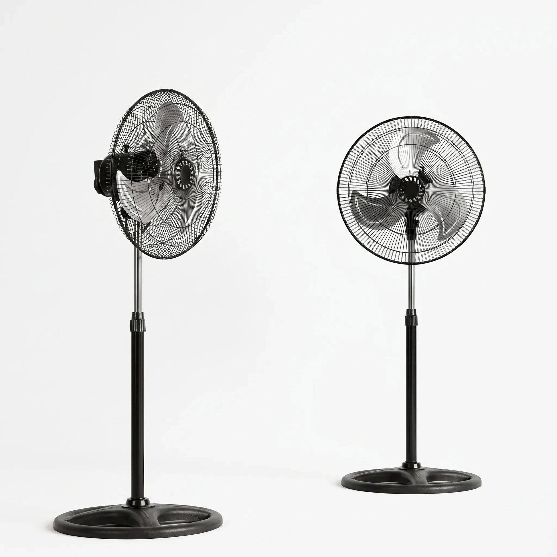 The view showcases the sleek motor casing and adjustable height mechanism, highlighting its modern design and functionality