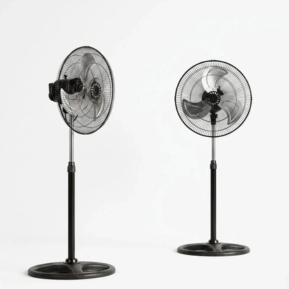 The view showcases the sleek motor casing and adjustable height mechanism, highlighting its modern design and functionality