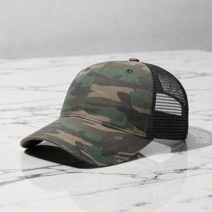 View of a relaxed vintage snapback cap in dark gray, featuring a textured fabric and adjustable snapback closure