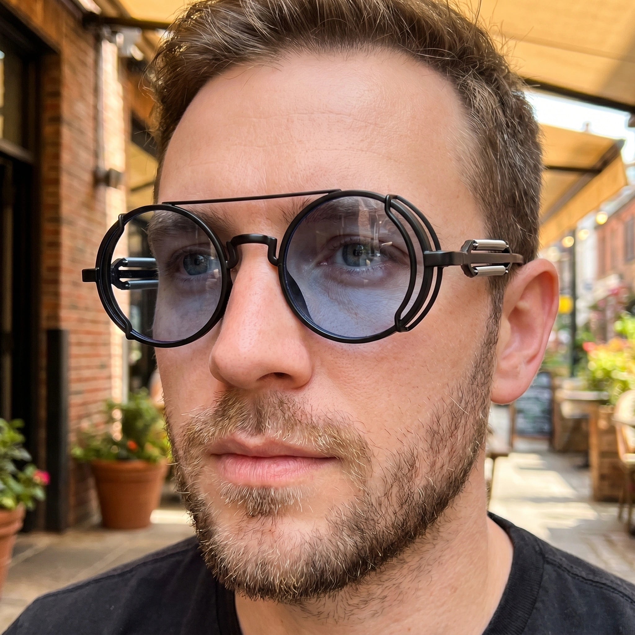 Liam Mens Retro Stylish Round Sunglasses