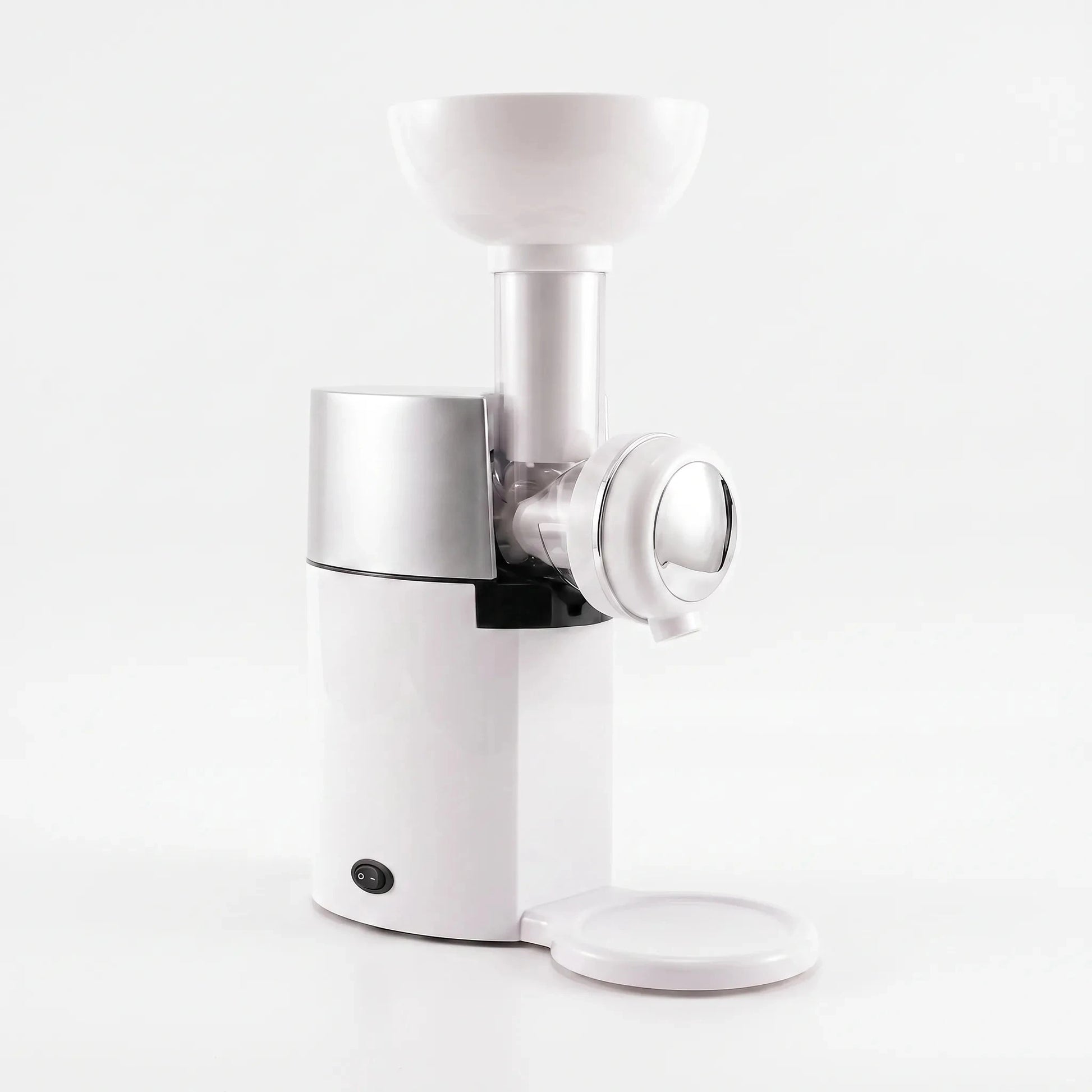 The view highlights the sleek design, power cord placement, and a sturdy base for stability during use