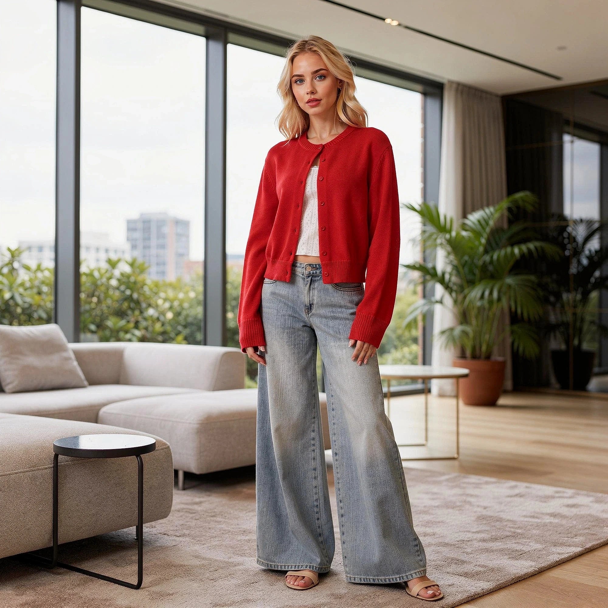 Light gray cropped cardigan featuring a textured knit pattern, open design, and long sleeves, view