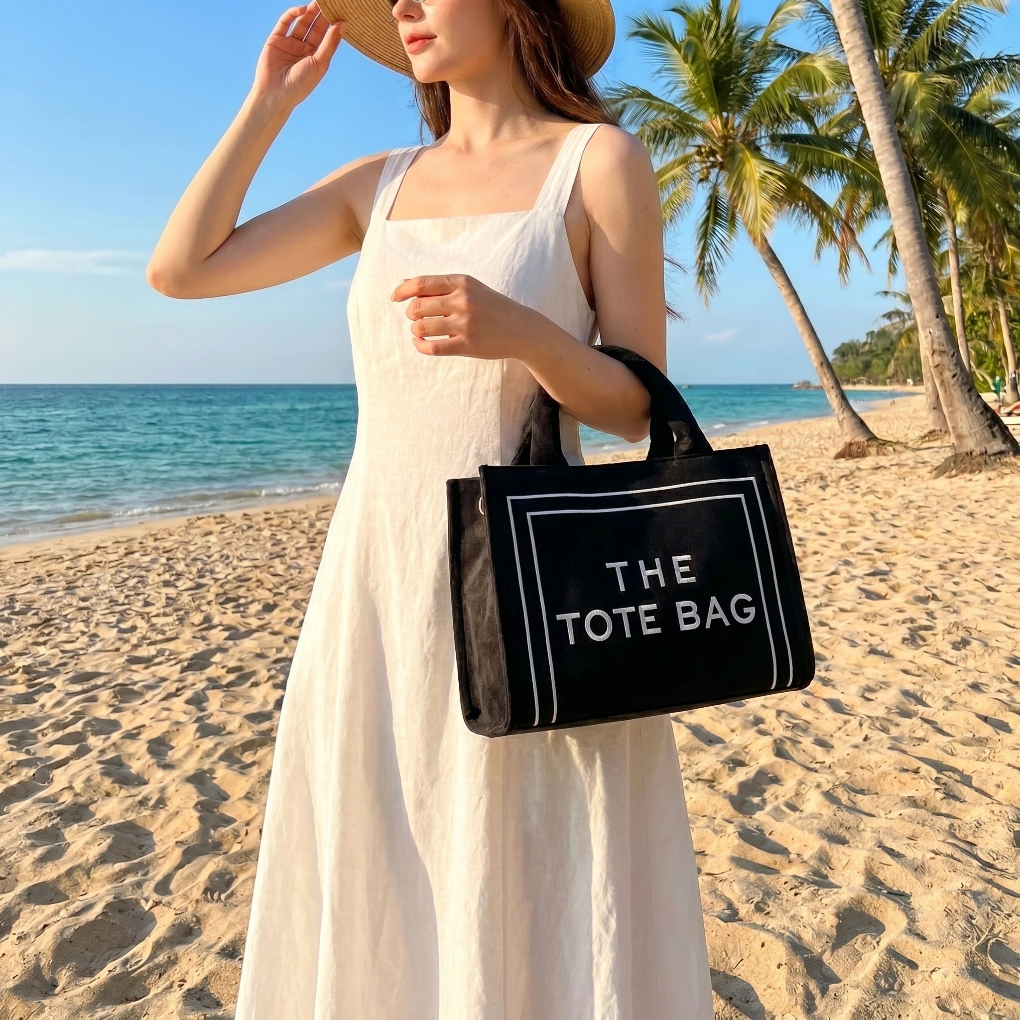 Close up view of the Womens Soft Autumn Tote Bag showing the luxurious fabric texture and precise stitching details against a neutral background.