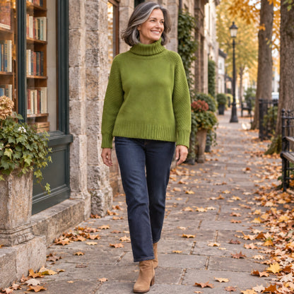 fall sweater — Chloe Green worn by an adult model in a realistic setting, complete garment visible — view 5