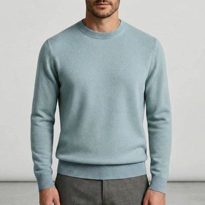 Fall sweater — Lightweight cashmere crewneck in light blue, showcasing a simple, elegant style — view 11 — view 11