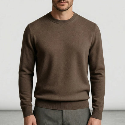 Fall sweater — Brown cashmere crewneck long sleeves, lightweight material, suitable for — view 12 — view 12