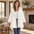 fleece jacket — Harper White front worn by an adult model in a realistic setting, complete garment visible