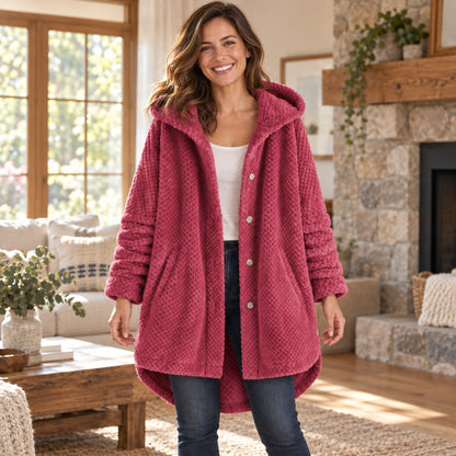 fleece jacket — Harper Pink front worn by an adult model in a realistic setting, complete garment visible — view 4