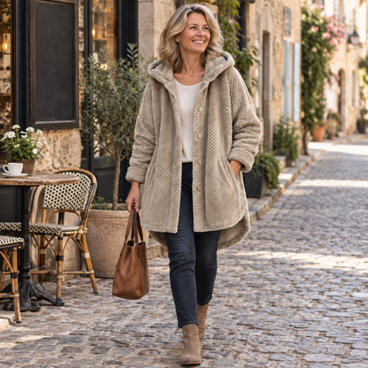 fleece jacket — Lily Beige worn by an adult model in a realistic setting, complete garment visible — view 11