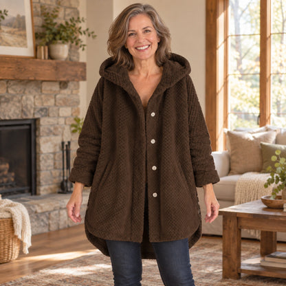 fleece jacket — Lily Brown front worn by an adult model in a realistic setting, complete garment visible — view 5