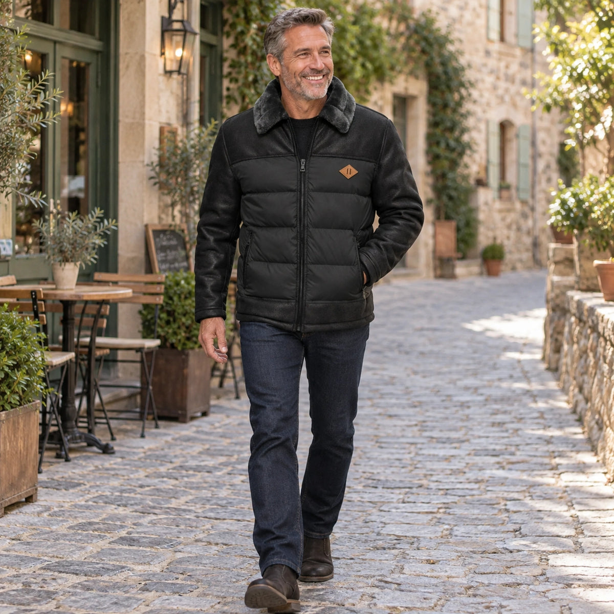 fleece jacket — Mason Black worn by an adult model in a realistic setting, complete garment visible — view 6