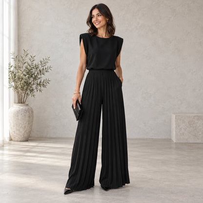 jumpsuit — Usa and Canada October–December three quarter view; Black; complete product worn by a happy adult model — view 4