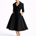 Long wedding guest dress — Women's Fall Dresses Structured A Line Midi Black