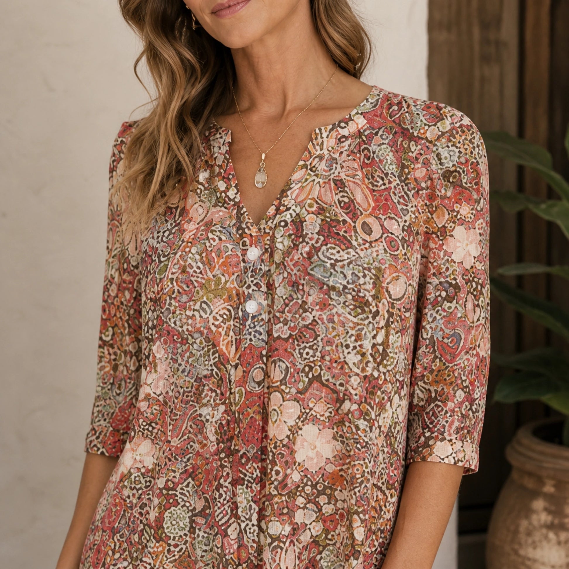 long wedding guest dress — Red detail — view 6