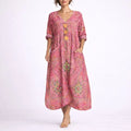 Long wedding guest dress — Women's Bohemian Paisley Maxi Fall Red