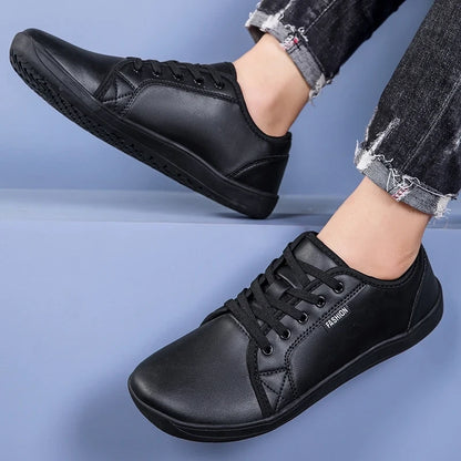 Comfortable black microfiber marching band shoes with lace up design, side view — 4 — view 5