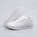 Close up view showing the durable Pu upper and precise stitching of comfortable marching band shoes, emphasizing quality