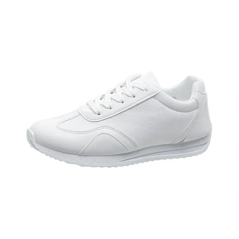 Marching band shoes — White shoe with lace up design and cushioned sole, side view — 5 — view 4