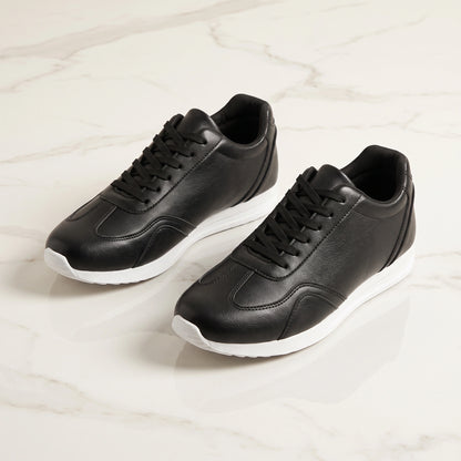 Close up of the comfortable marching band shoes showing durable Pu upper, intricate stitching, and textured rubber — view 7