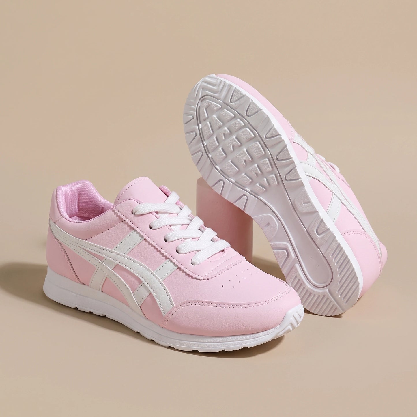 Close up view showing the durable leather texture and precise stitching of comfortable low top marching band shoes, their