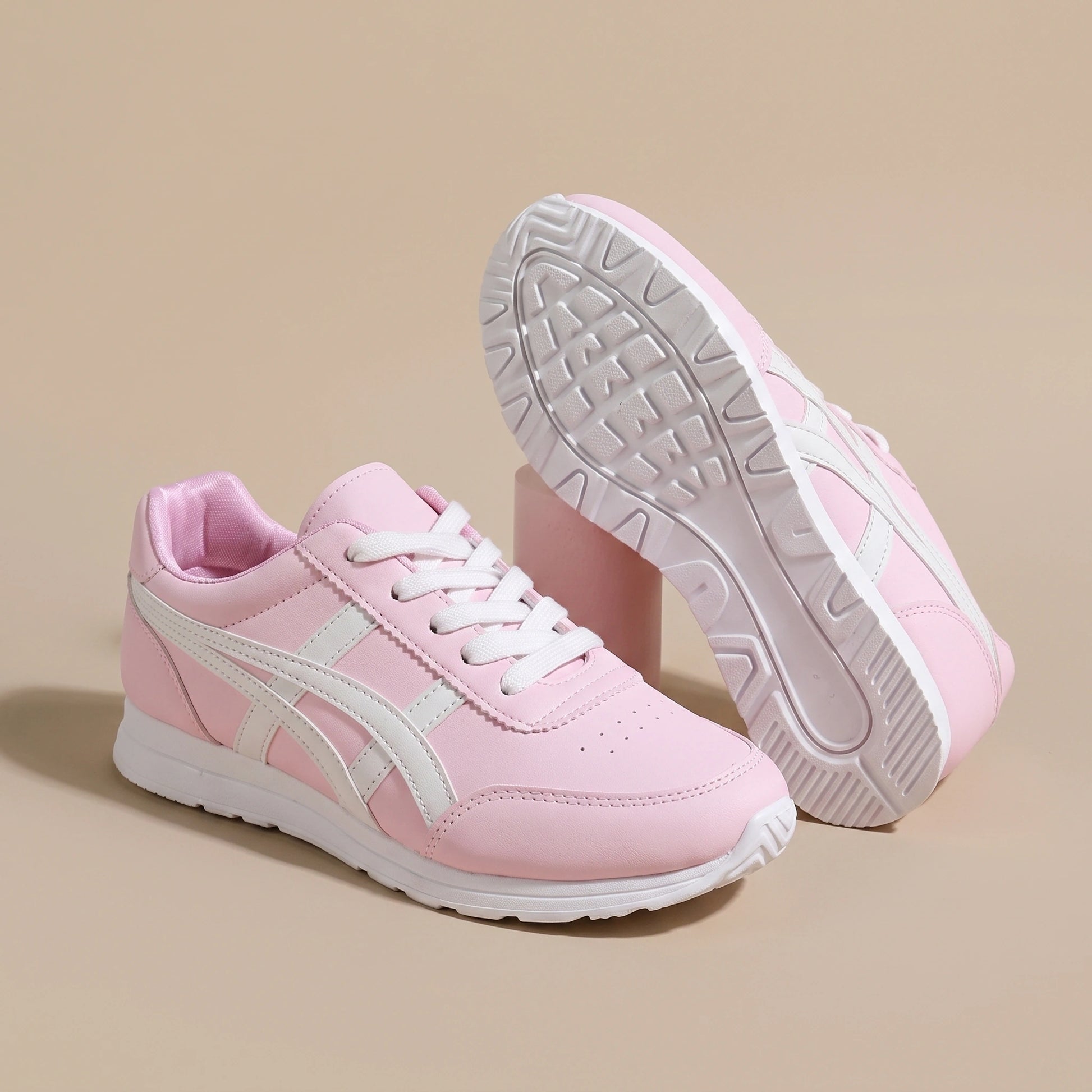 Close up view showing the durable leather texture and precise stitching of comfortable low top marching band shoes, their