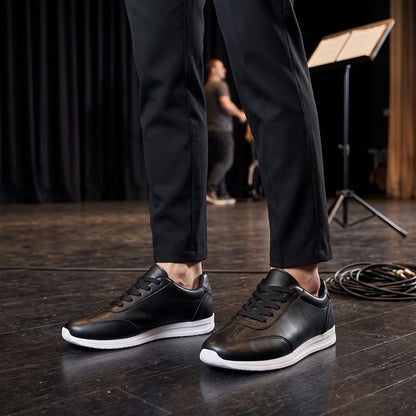 marching band shoes — Close up view showing the durable leather fabric and precise stitching details of comfortable — view 10