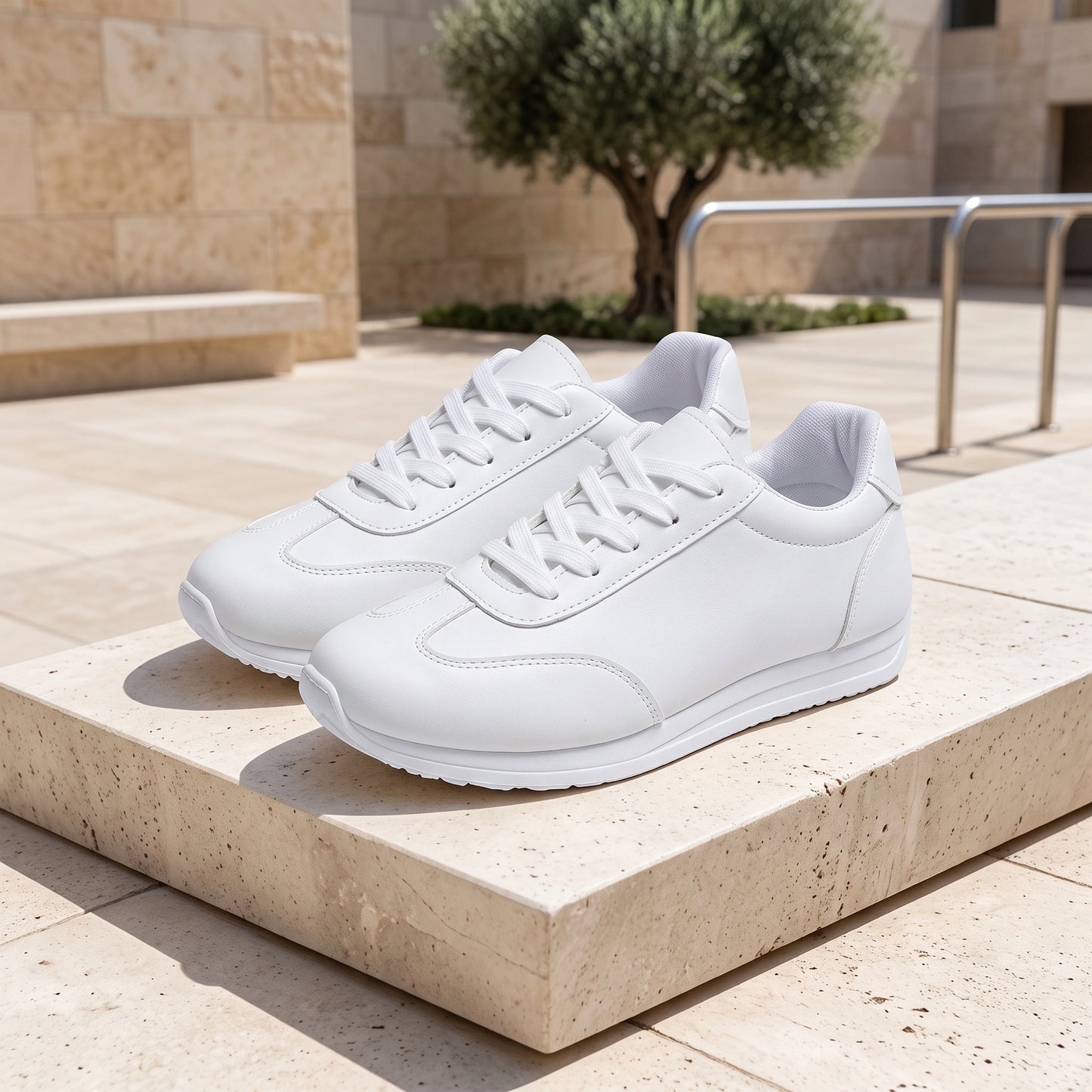 Close up of the Comfortable Low Top Marching Band Shoes showing smooth leather texture, precise stitching, and lace — view 11