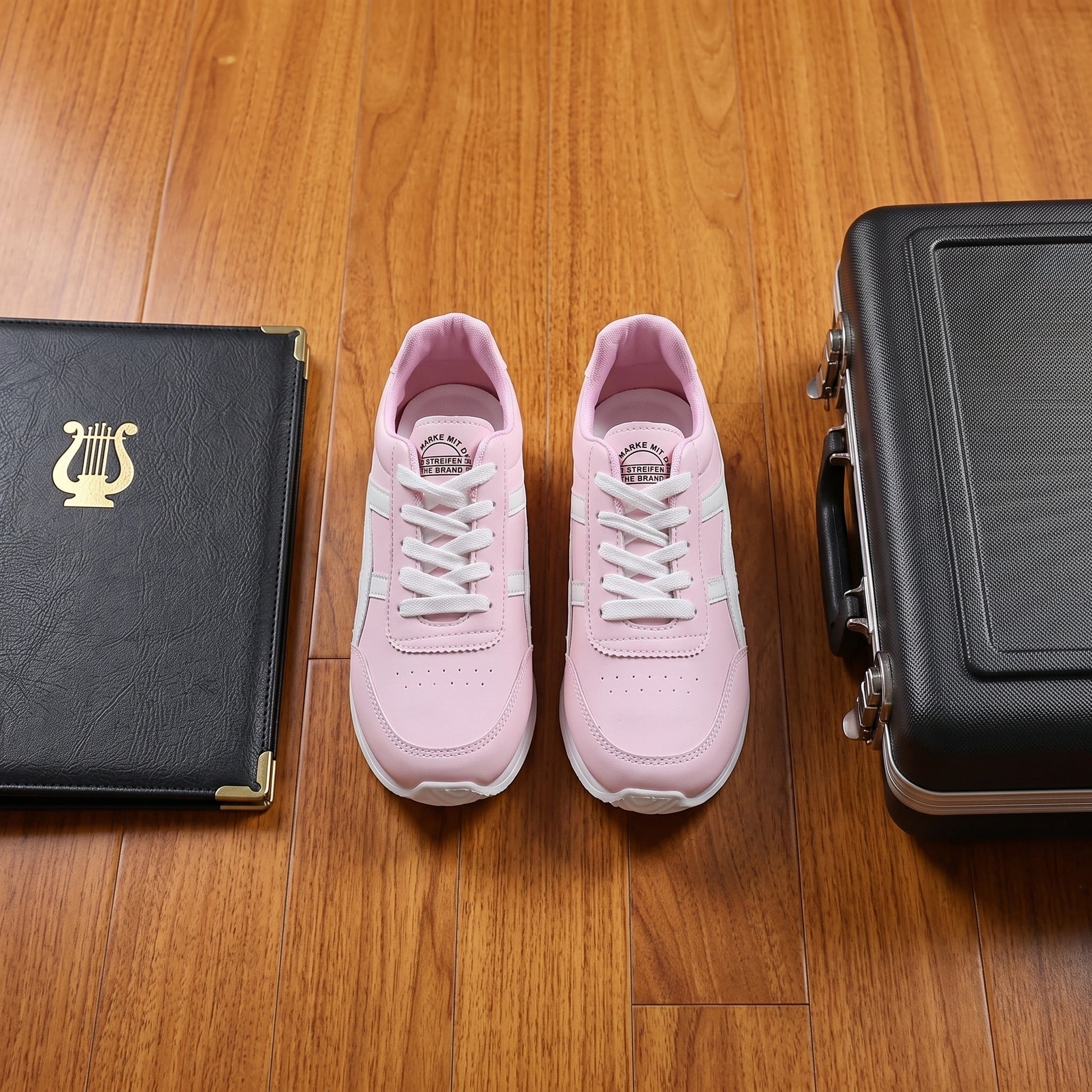 Close up of the comfortable low top marching band shoes showing premium leather texture and precise stitching for — view 12