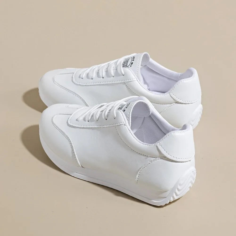 White low top marching band shoes with lace up design and cushioned soles — view 5 — view 6