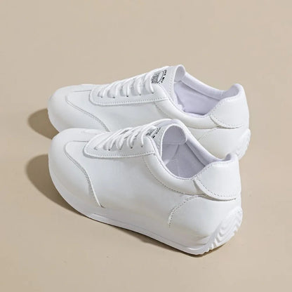 White low top marching band shoes with lace up design and cushioned soles — view 5 — view 6