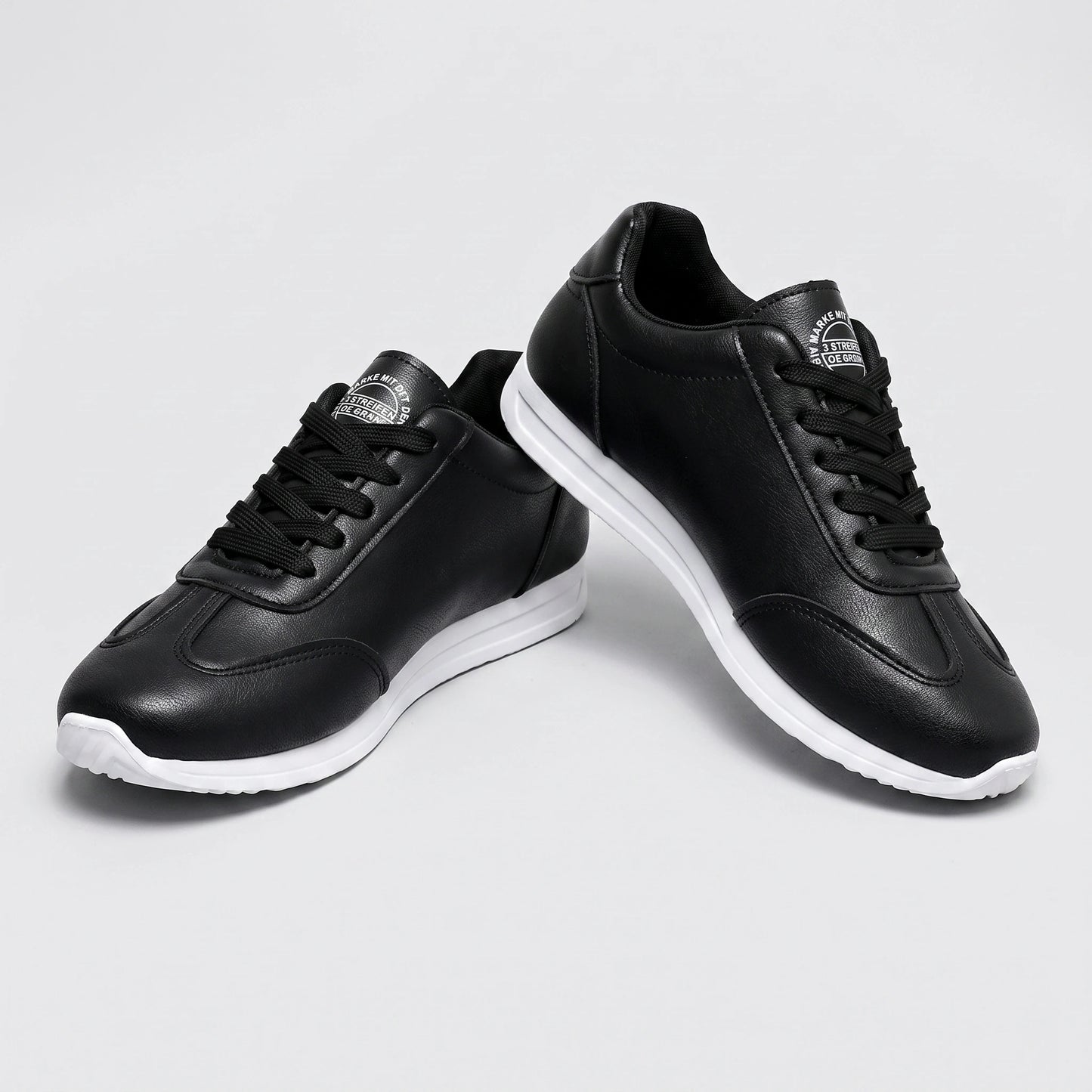 Close up view of the comfortable low top marching band shoes showing premium leather texture and precise stitching — view 9