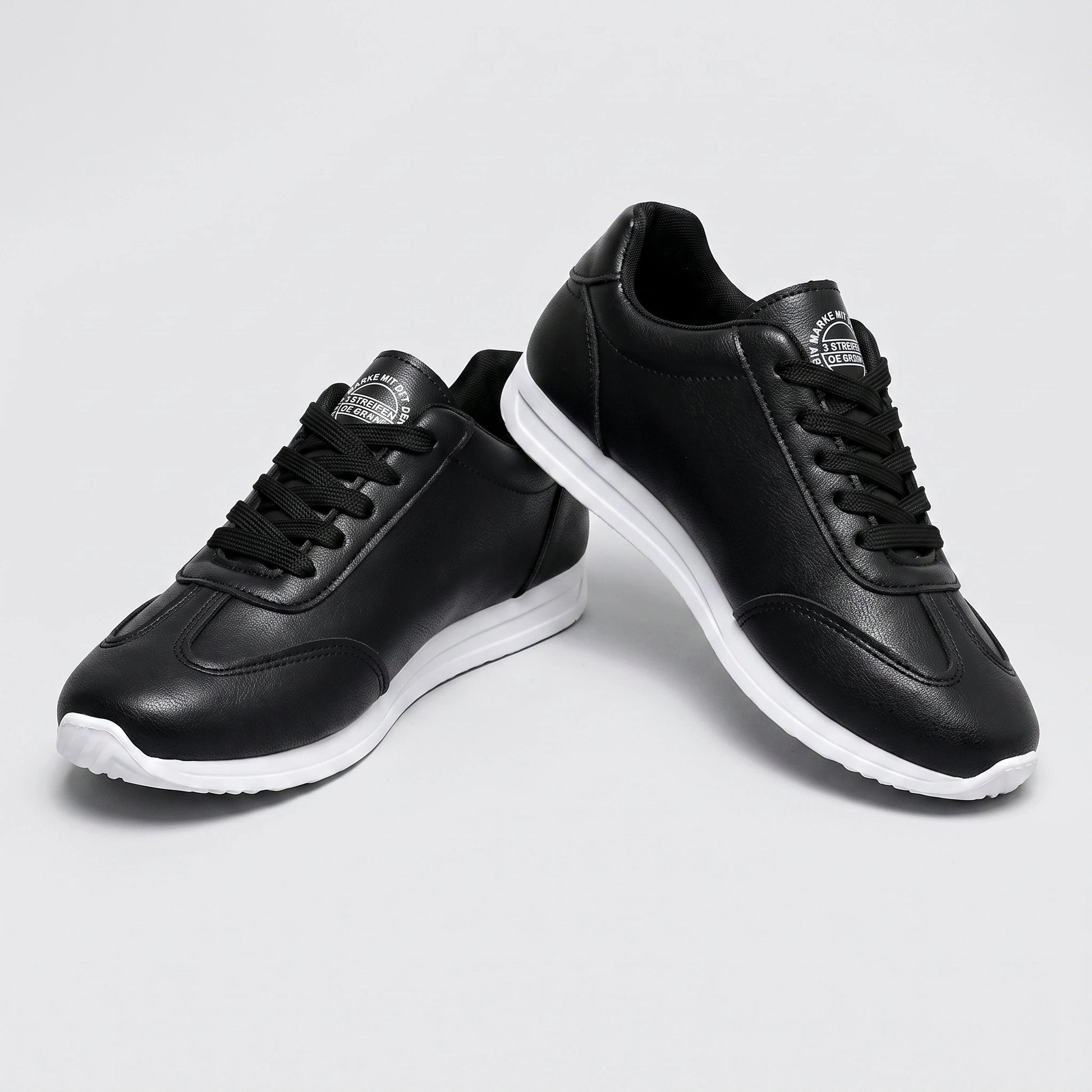 Close up view of the comfortable low top marching band shoes showing premium leather texture and precise stitching — view 9