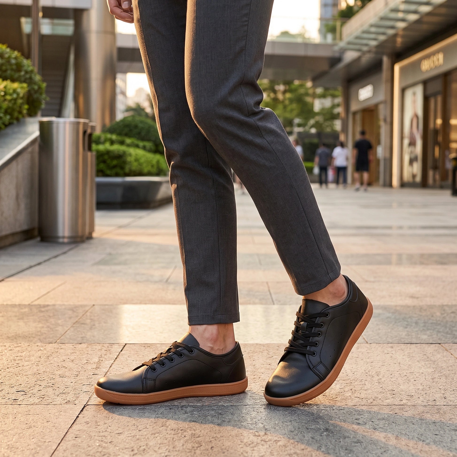 Close up view showing the soft leather texture and precise stitching of Comfortable Wide Toe Marching Band Shoes in — view 13